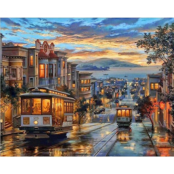 Paint by Numbers Street Night 40x50