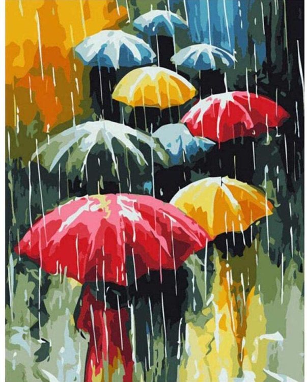 Paint By Numbers Umbrellas 40x50