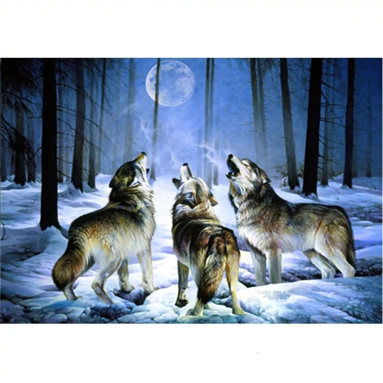 Diamanttavla Woodwolves 40x50
