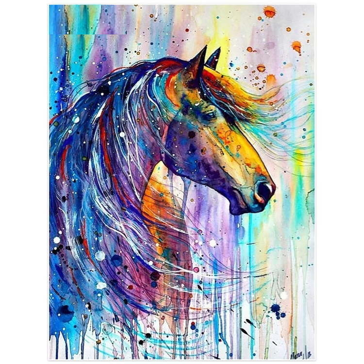 Diamanttavla Watercolor Horse 40x50