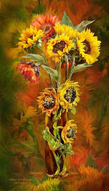 Diamanttavla (R) Painted Sunflowers 40 x120