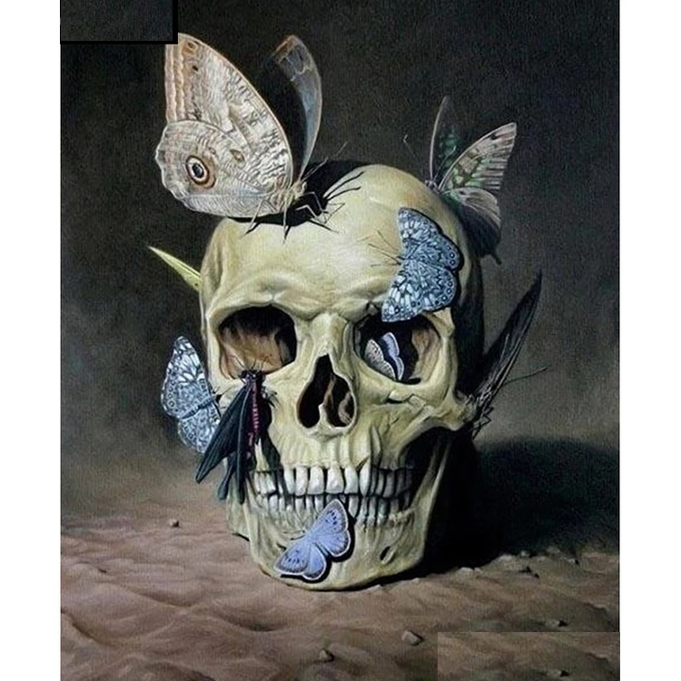Diamanttavla (R) Butterfly Skull 40x50