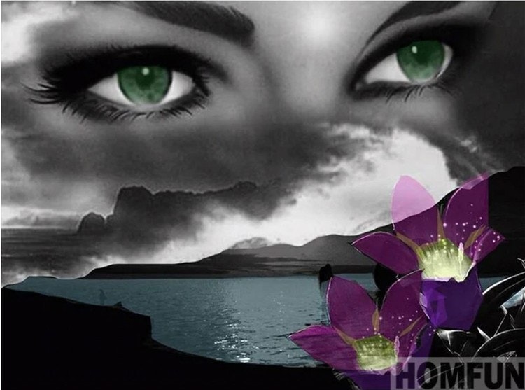 Diamanttavla (R) Woman Eyes Orchid 40x50