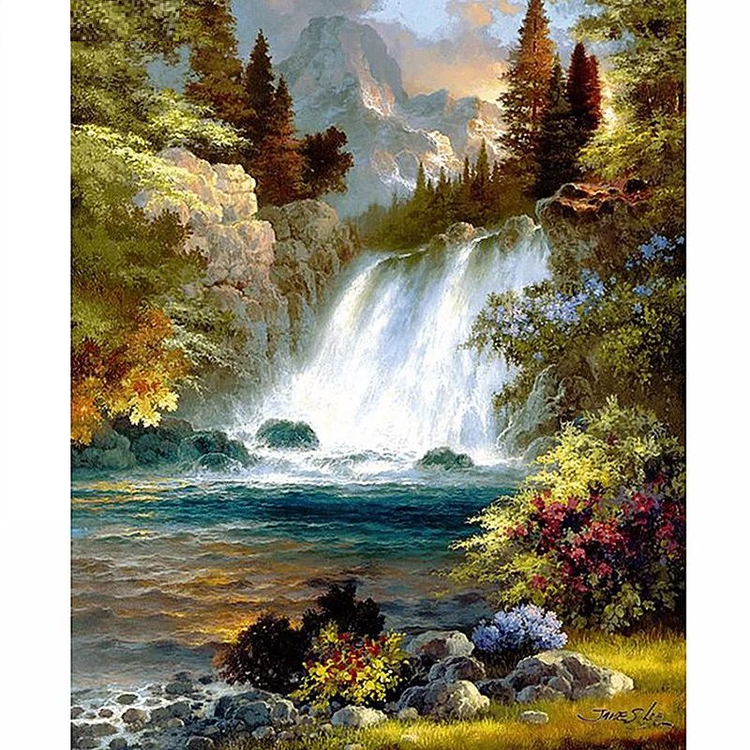 Diamanttavla  Nature Waterfall 40x50
