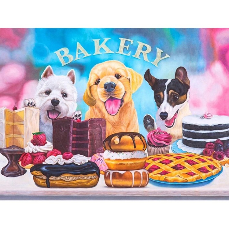 Diamanttavla Dog And Cake 50x70 - Leveranstid 1-3 Dagar