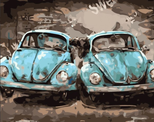 Paint By Numbers Nostalgi Cars 40x50
