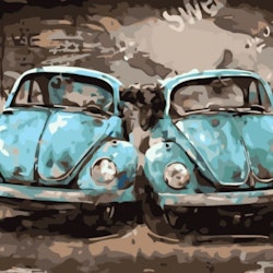 Paint By Numbers Nostalgi Cars 40x50