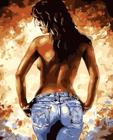 Paint By Numbers Jeans Woman 40x50
