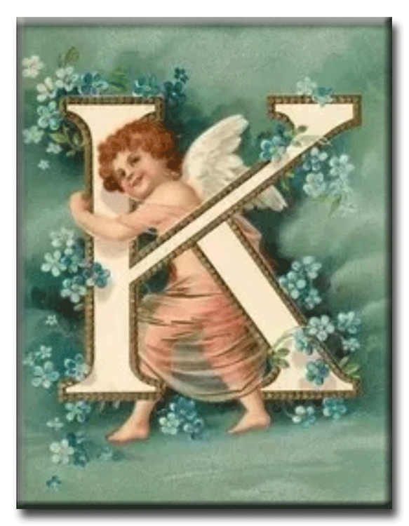 Diamanttavla (R) Angel Letter K 40x50
