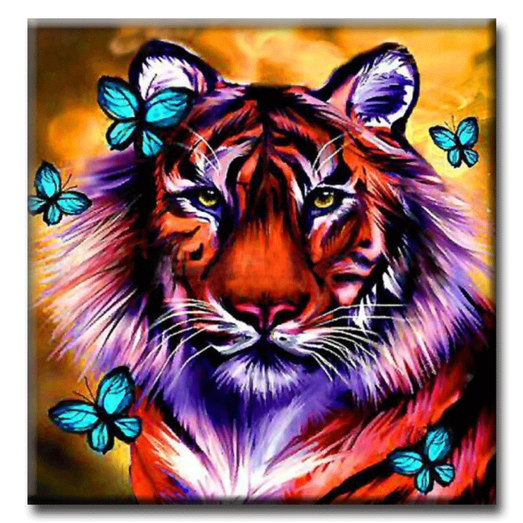 Diamanttavla Color Tiger 50x50
