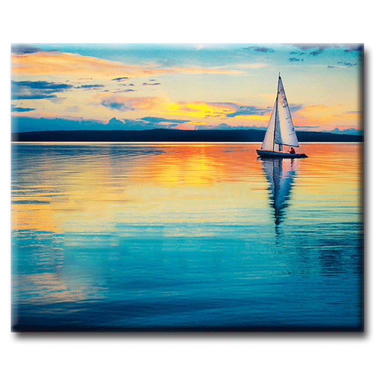 Diamanttavla Sailing In Sunset 50x40