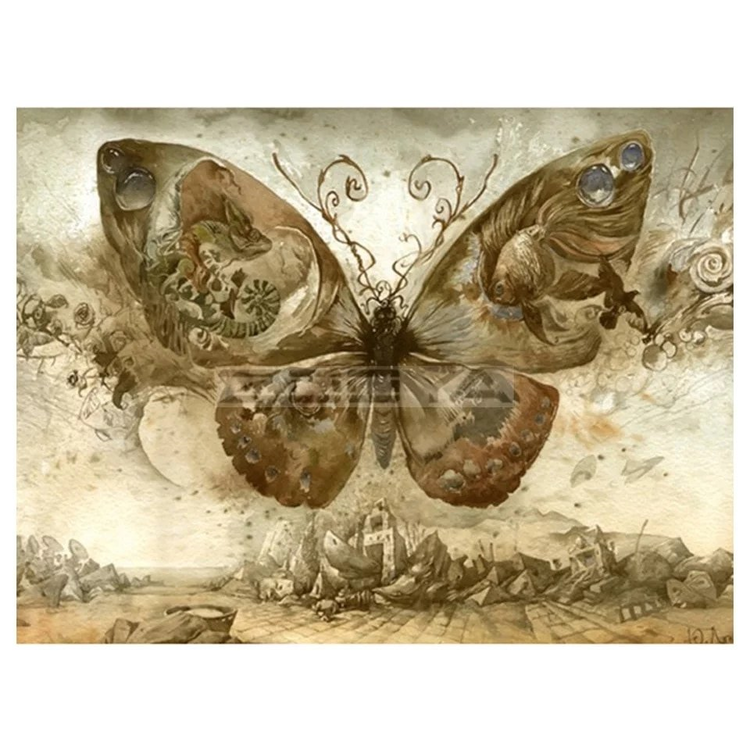 Diamanttavla Vintage Butterfly 40x50 - Leveranstid 1-3 dagar
