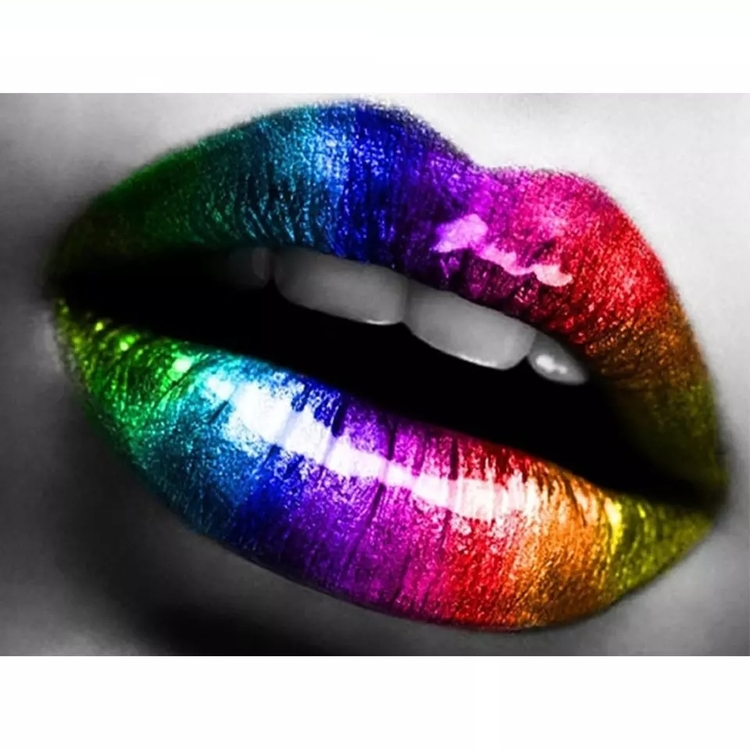 Diamanttavla Color Lips 40x50