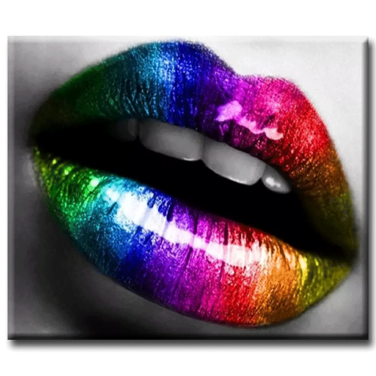 Diamanttavla Color Lips 40x50
