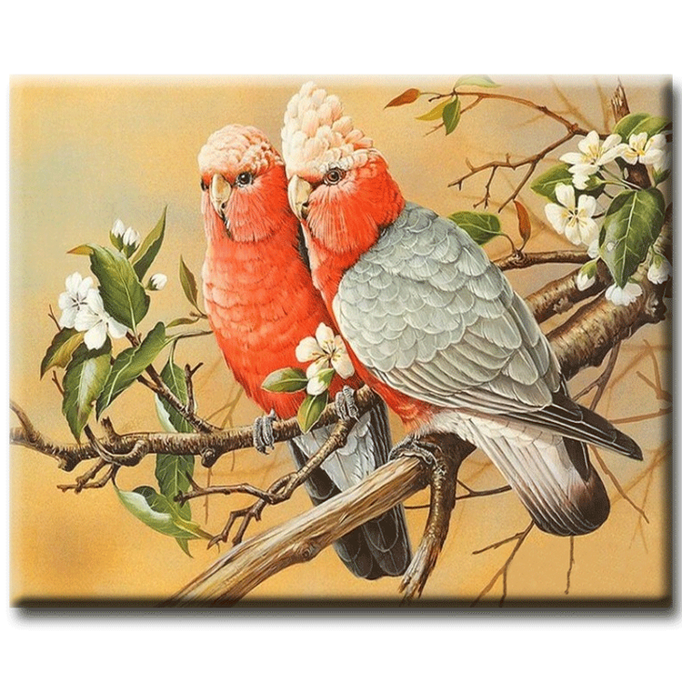 Diamanttavla Love Birds 40x50