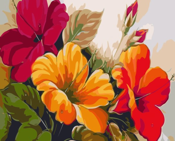 Paint By Numbers Exotic Flowers 40x50