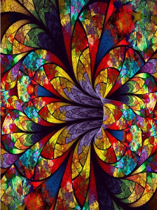 Diamanttavla Abstract Color Flower 40x50