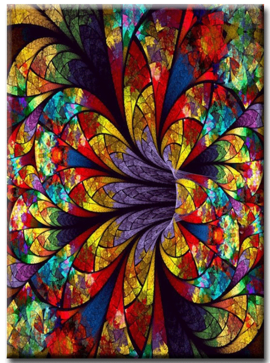 Diamanttavla Abstract Color Flower 40x50