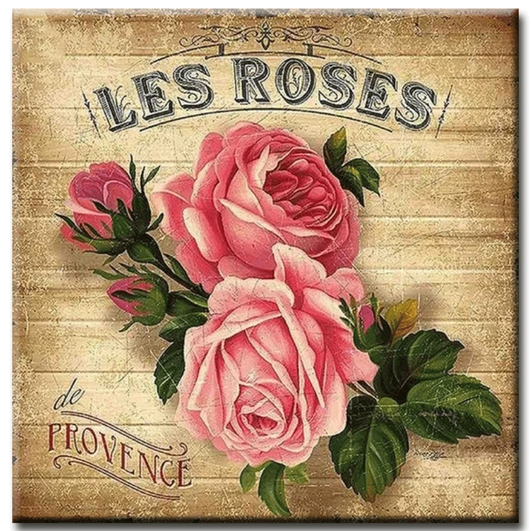 Diamanttavla Les Roses 40x40