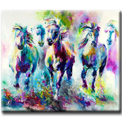 Diamanttavla Color Horses 40x50