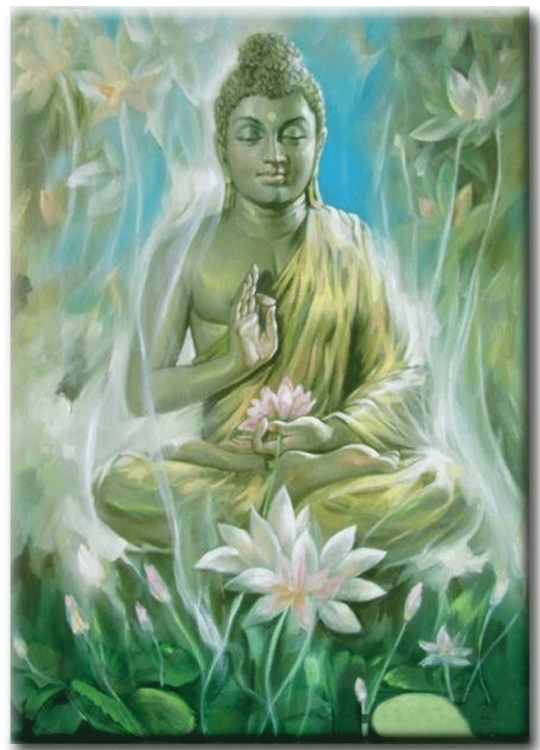 Diamanttavla Buddha Flower Garden 50x70