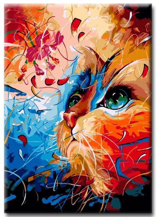 Diamanttavla (R) Painted Cat 40x50
