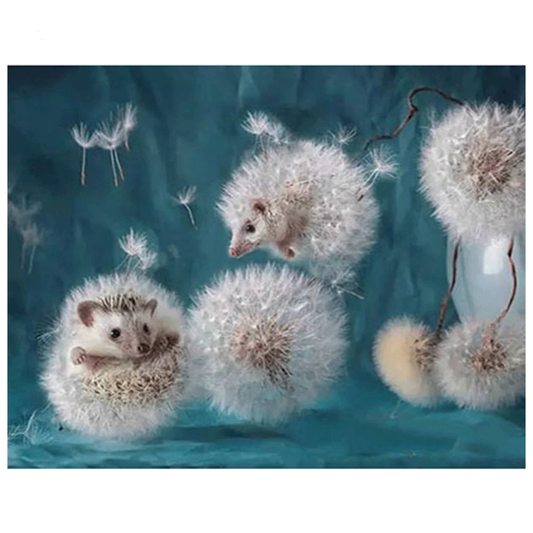 Diamanttavla (R) Hedgehog Dandelion 40x50 - Leveranstid 1-3 Dagar