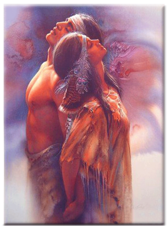 Diamanttavla Indian Love Couple 40x50