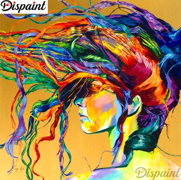 Diamanttavla (R) Color Woman Hair 50x50