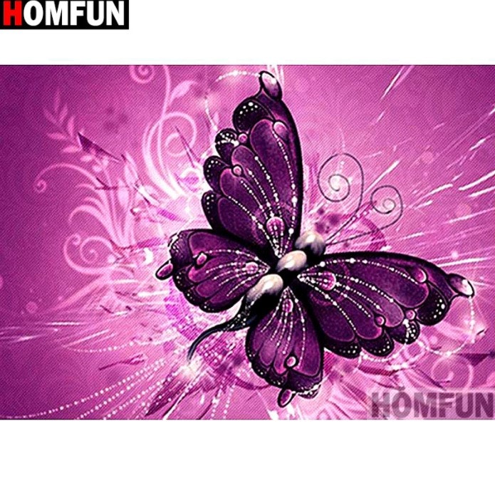 Diamanttavla Purple Butterfly Swirl 30x40