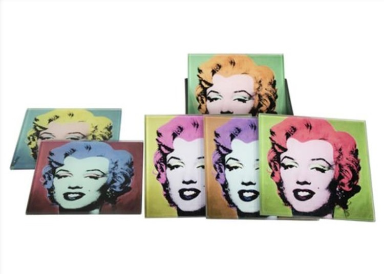 Glasunderlägg Marilyn Monroe 6-pack 10x10