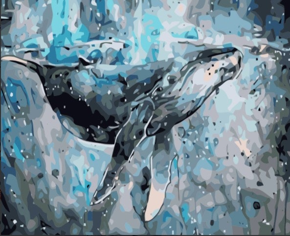 Paint By Numbers Ocean Whale 40x50 - Leveranstid 1-3 Dagar