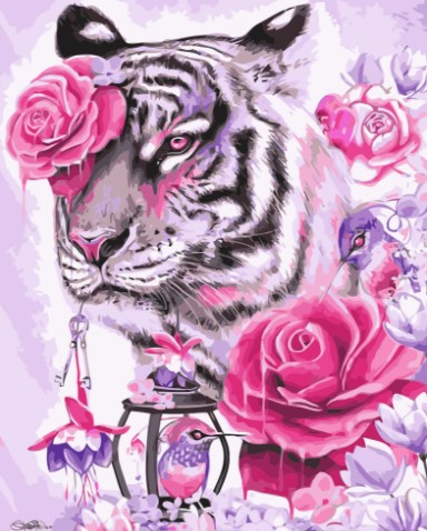 Paint By Numbers Rose Tiger 40x50 - Leveranstid 1-3 Dagar