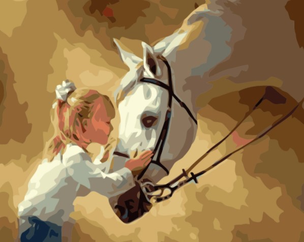 Paint By Numbers Girl And Horse 40x50