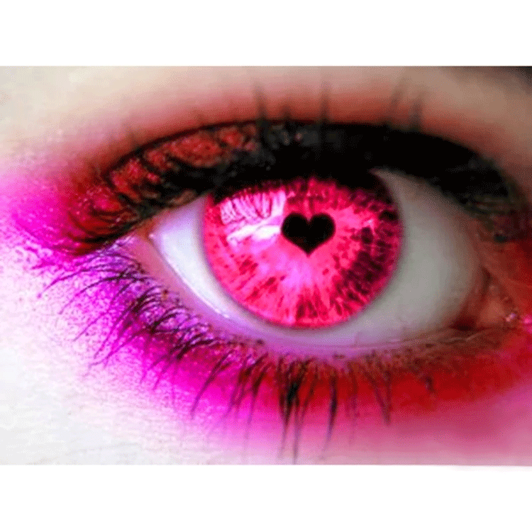 Diamanttavla Pink Heart Eye 40x50