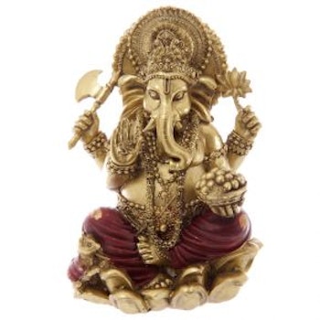 Gold And Red Ganesha 16 cm