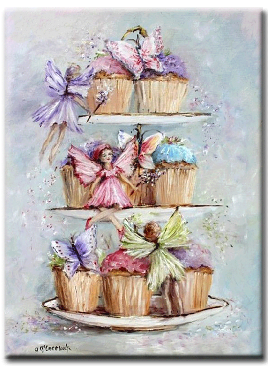 Diamanttavla Fairy Cupcake 40x50