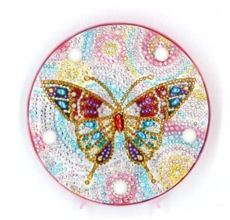 Diamanttavla Ledlampa Color Butterfly