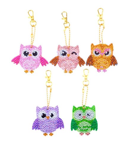 Nyckelringar Cute Owls 5-pack