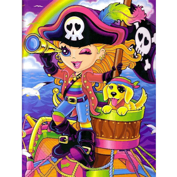 Diamanttavla (R) Pirategirl And Dog 40x50