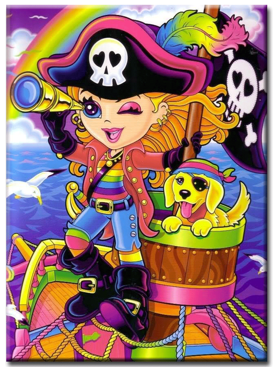 Diamanttavla (R) Pirategirl And Dog 40x50