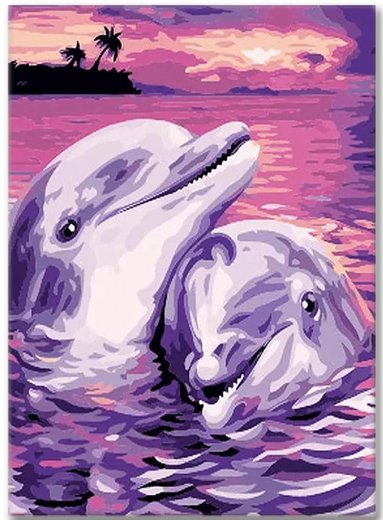 Paint By Numbers Dolphin Love 40x50