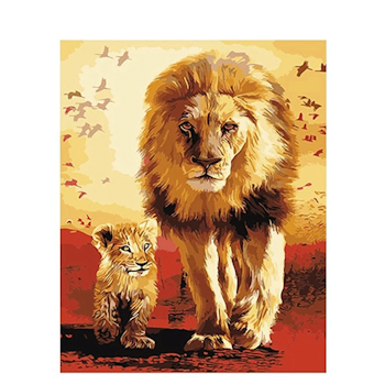 Paint By Numbers Lionking And Son 40x50