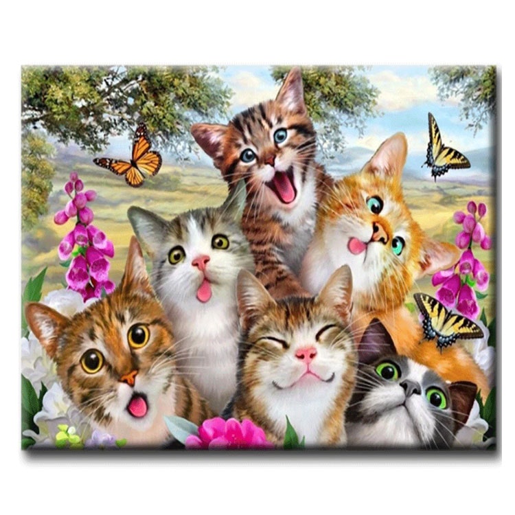 Diamanttavla Funny Cats 50x70 - Leveranstid 1-3 Dagar