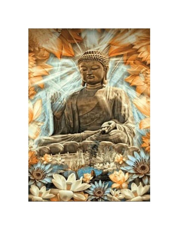 Diamanttavla Buddha Flowers 50x80