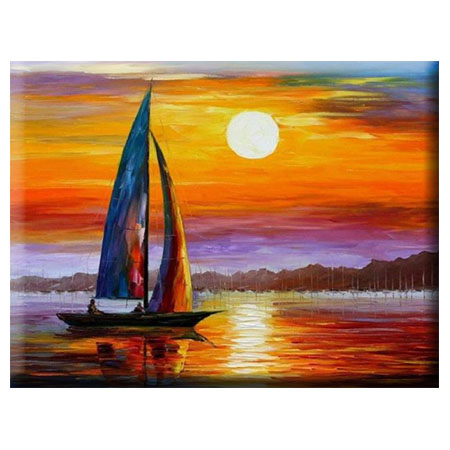 Diamanttavla Sailing In Sunset 30x40