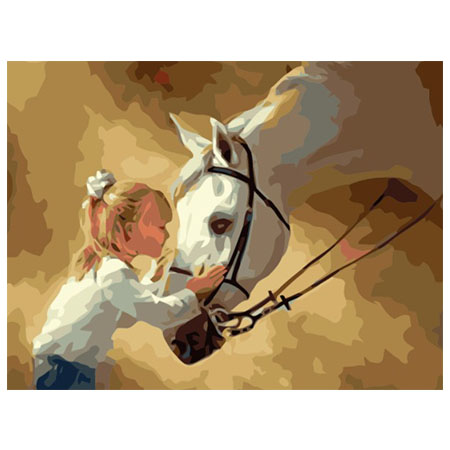 Paint By Numbers Girl And Horse 40x50