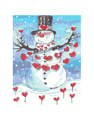 Paint By Numbers Snowman Heart 40x50