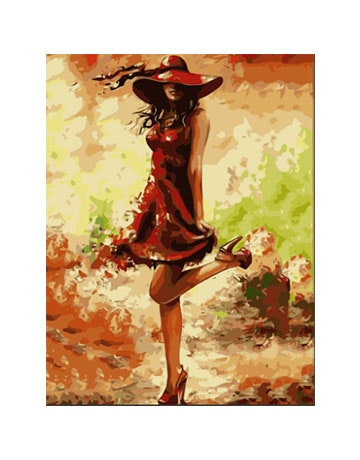 Paint By Numbers Chick Beauty In Red 40x50