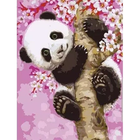 Paint By Numbers Panda Flower Tree 40x50